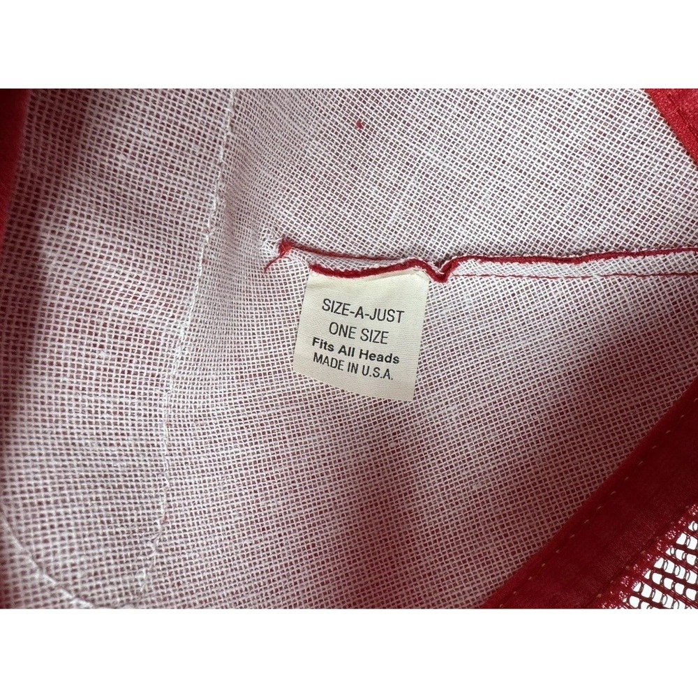 Vtg Pierce Firetrucks Ballcap Snapback Trucker Mesh Red/Yellow - Picture 3 of 5